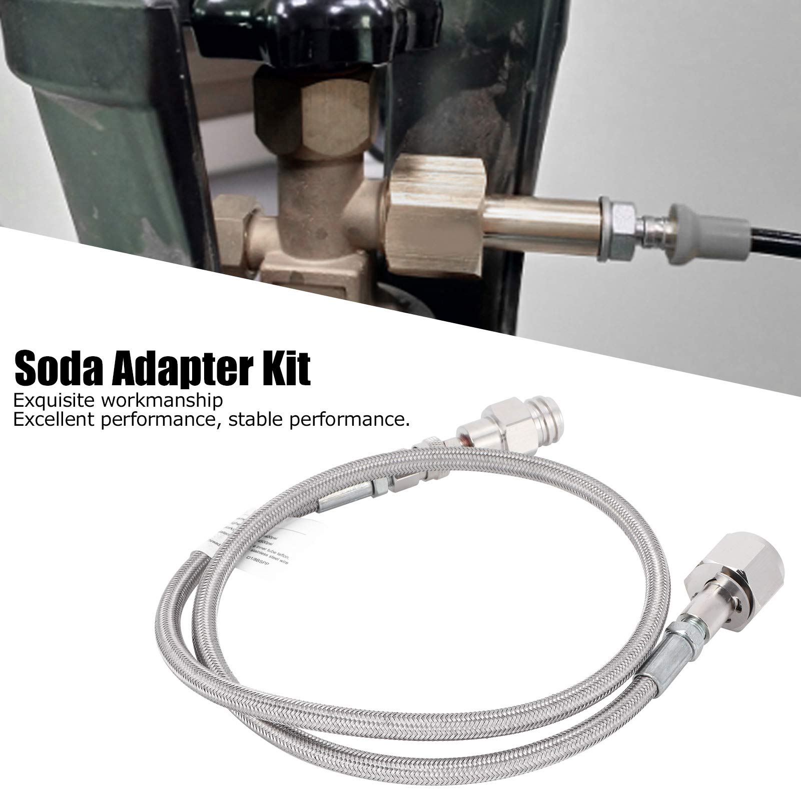 Adattatore Co2 Soda, Adattatore Tubo Esterno Universale CO2 G5/8-14 1m Soda PTFE Tubo Soda Maker
