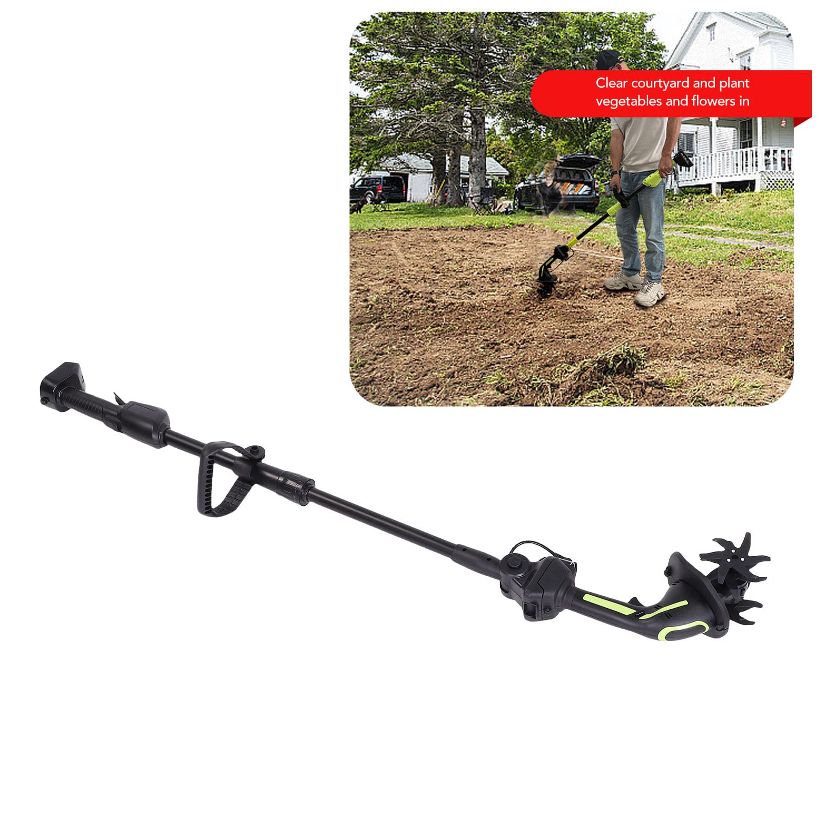 Keenso Cortadora de Jardín Eléctrica Inalámbrica, Ancho de Trabajo de 10 Cm