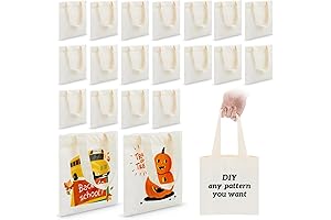Amylove 24pcs 8.5 x 8inch Mini Canvas Tote, Bulk Sublimation Blank Canvas Tote Bags