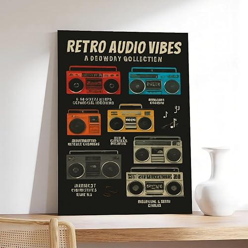 Miniatura 7 de Retro Audio Vibes - Una colección Boombox de los años 80 y 90 - Póster impreso en lienzo para pared, para el hogar, escuela, oficina, decoración,