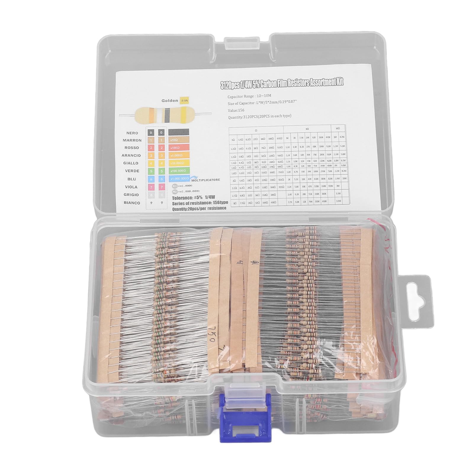 Resistori Film Carbonio 1/4W | Assortimento Resistenze Elettriche Per DIY