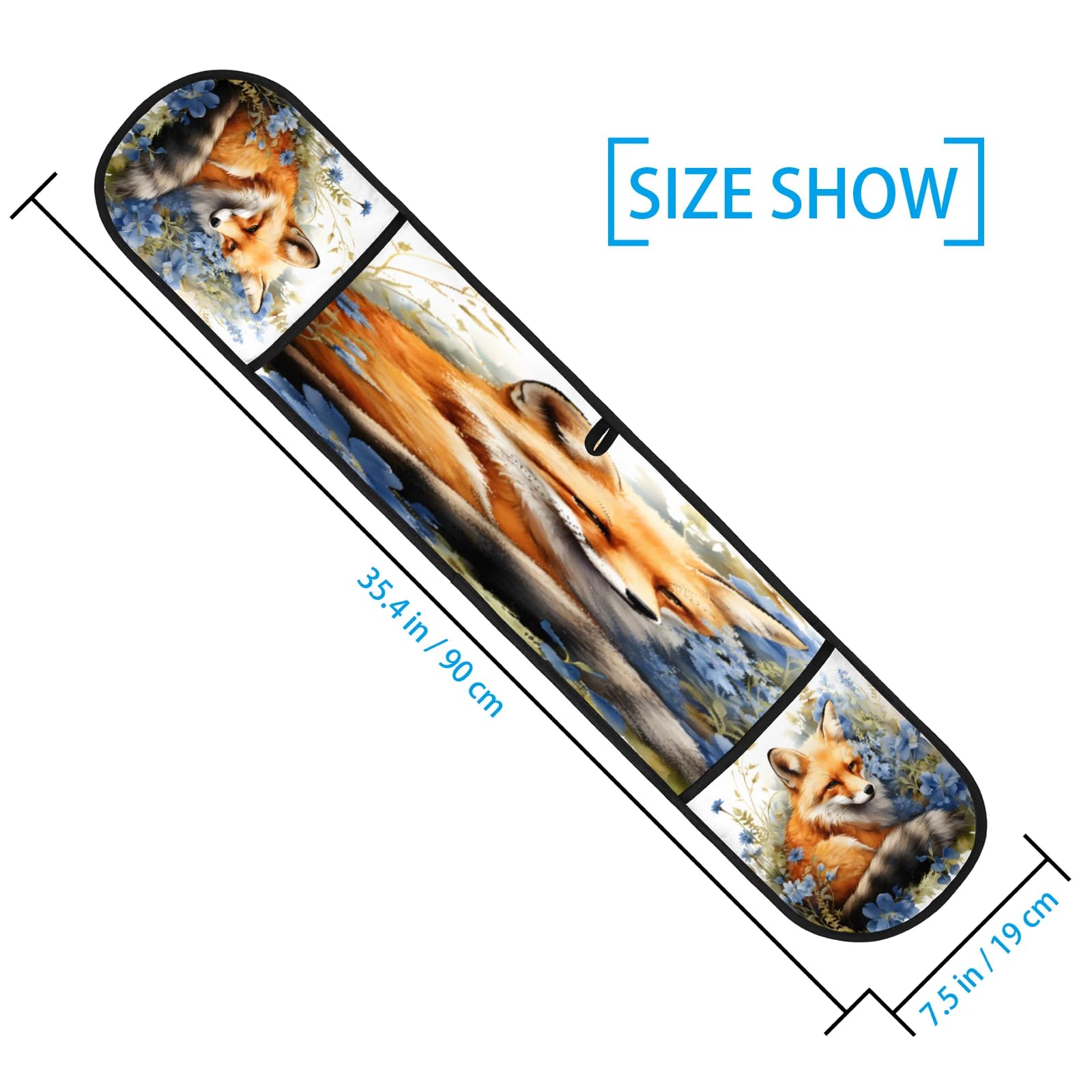 Floral Watercolour Fox Double Mitt Oven Glove Heat Resistant Microwave Glove Extra Long Potholder Kitchen Oven Mittsfor Cooking Baking and Serving