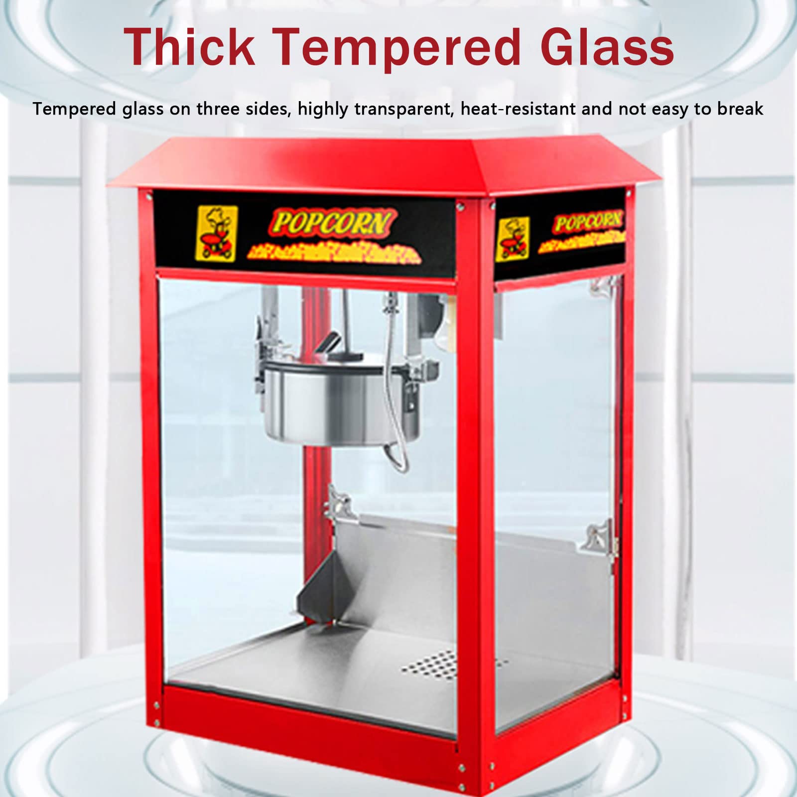 Professionale Macchina per Popcorn - Stile Cinema, 1600W Retro Macchina Popcorn Compatta ad Aria Calda Senza Grassi, Operazione con Un Pulsante, con Protezione dal Surriscaldamento, Senza Olio