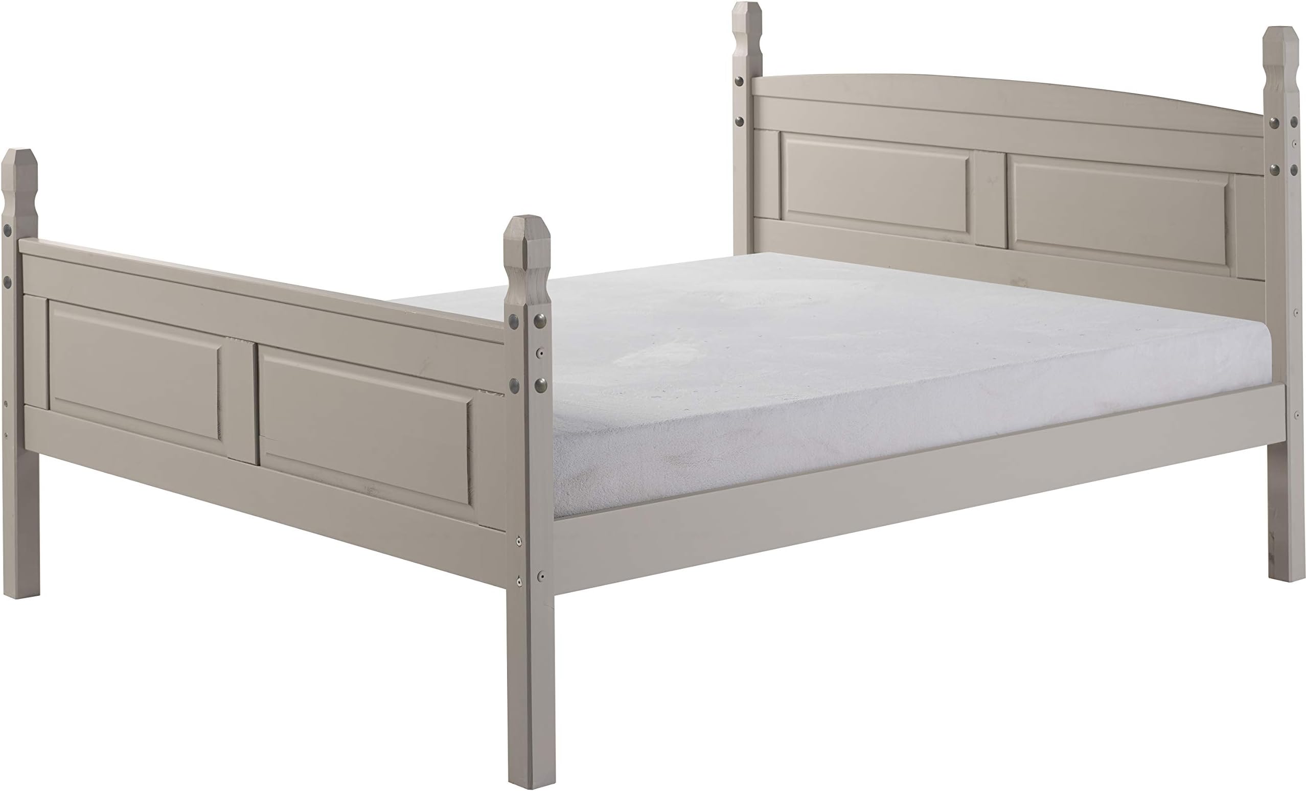 Mercers Furniture Corona Grey Bed Frame Double 4'6" Wax High End Bedroom Solid Wood Pine Wooden Painted 4ft6 116cm High 146cm Wide 201cm Deep