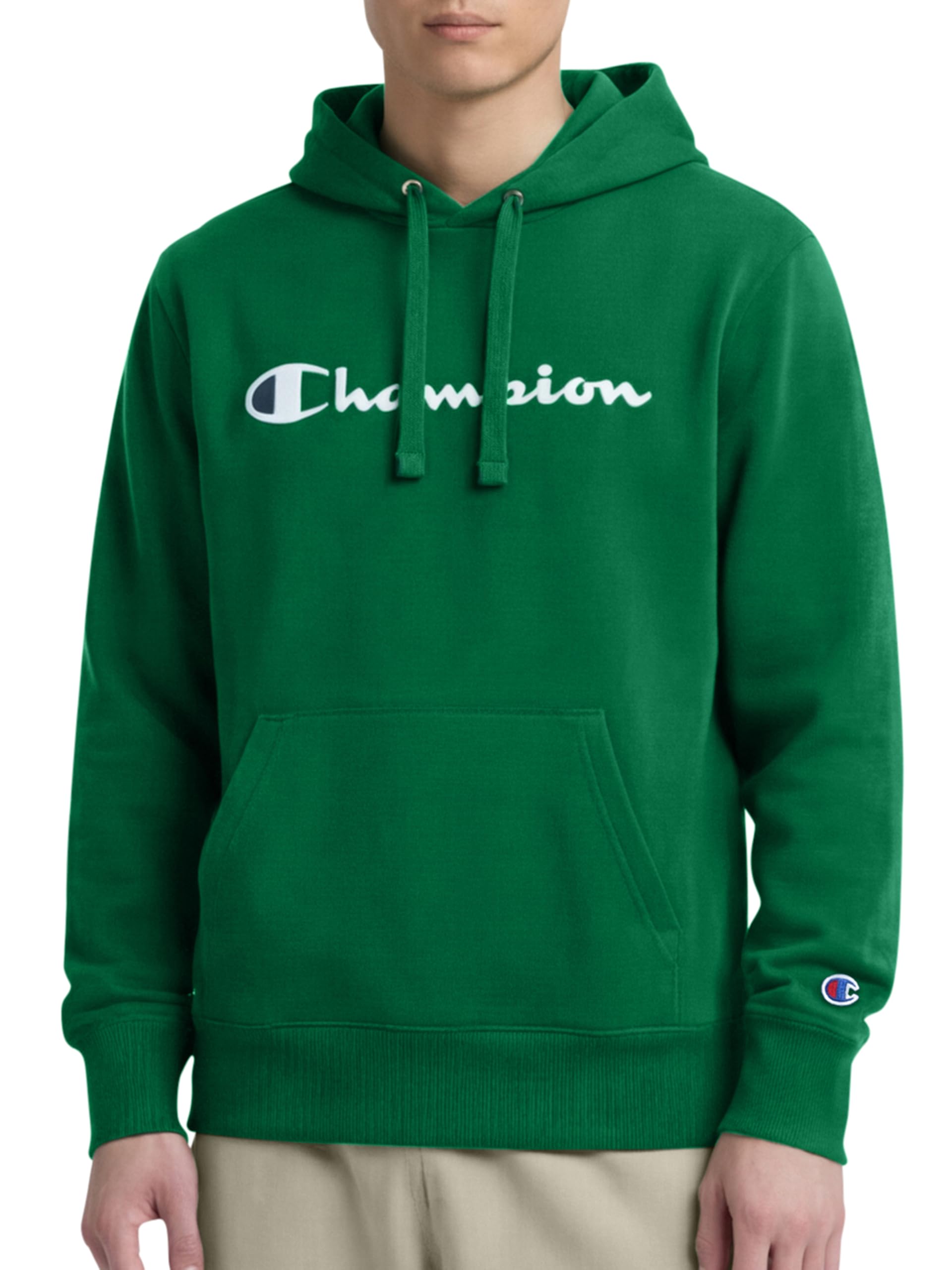Men's Pullover Graphic Fleece Hoodie, Standard Fit, Midweight Fleece, Classic Script Logo