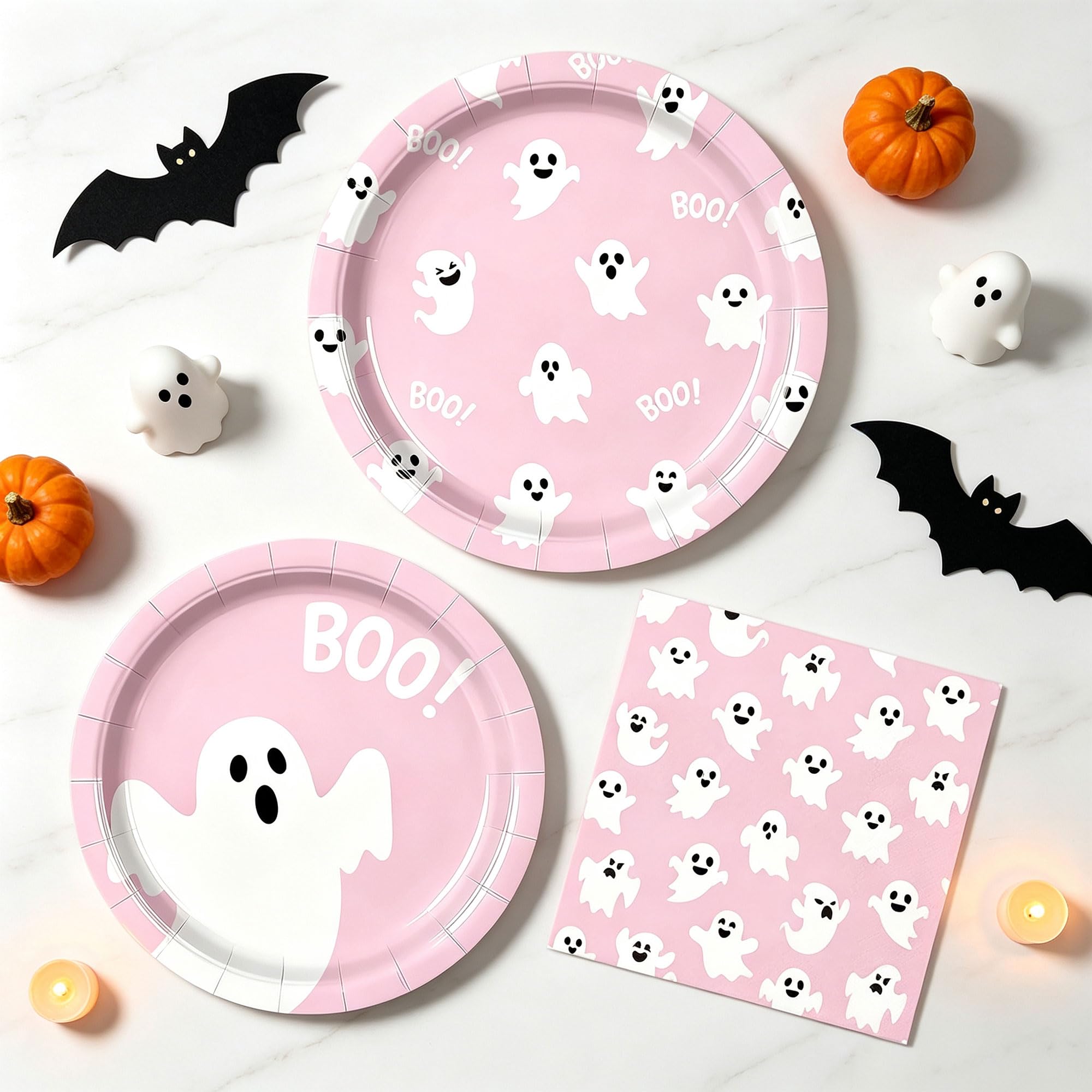 Halloween Ghost Plates Napkins Little Boo Themed Party Table Supplies
