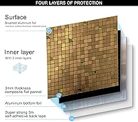 Vista 6 de XUANINY Azulejos de protección contra salpicaduras para cocina, baño, chimenea, mosaico de aluminio metálico autoadhesivo (12 x 12 pulgadas)