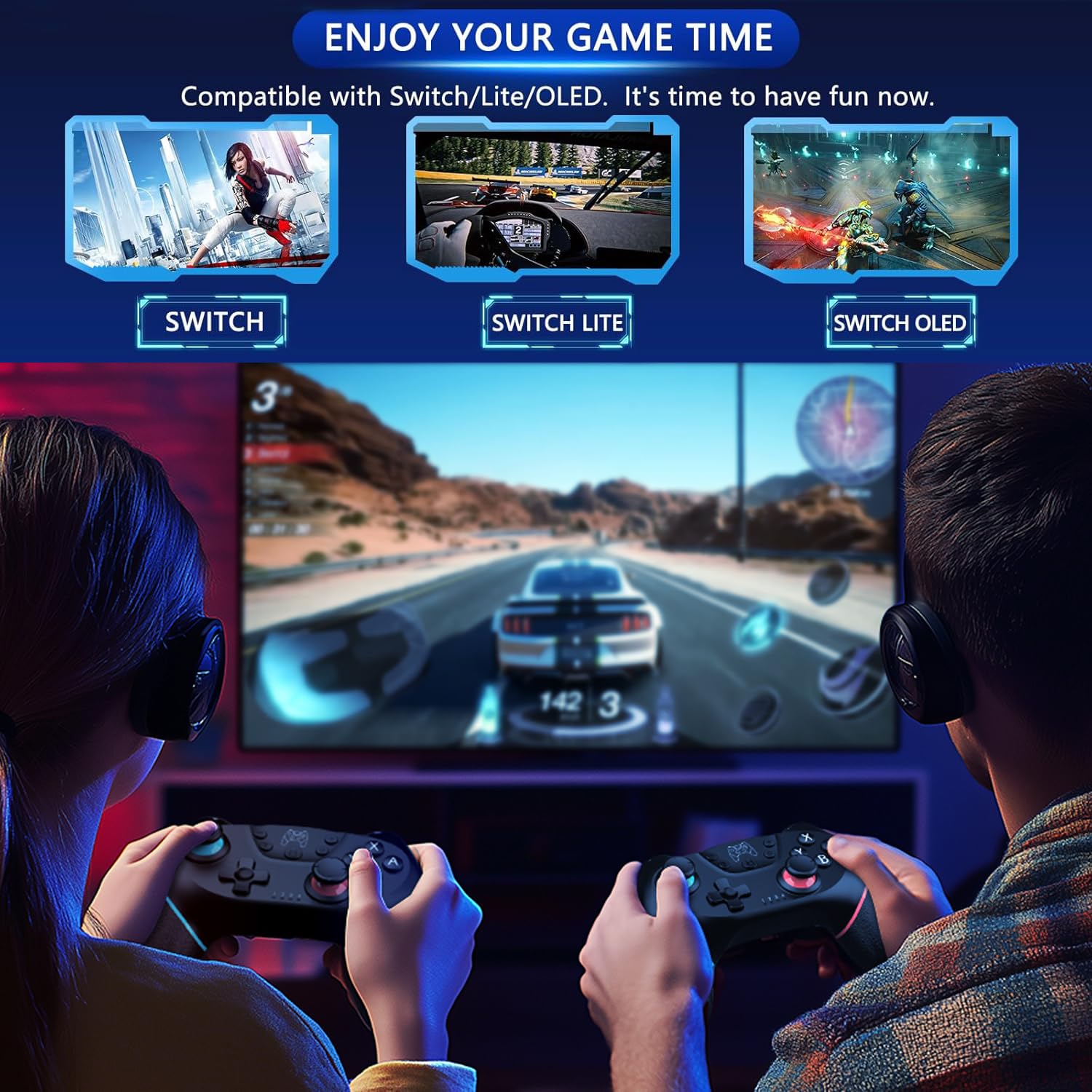 Sefitopher 2026 Controller Switch migliorato Nintendo Switch Controller per Switch/Switch OLED/Switch Lite, Switch Pro Controller con Double Shock, giroscopio a 6 assi e funzione Turbo (rosso)