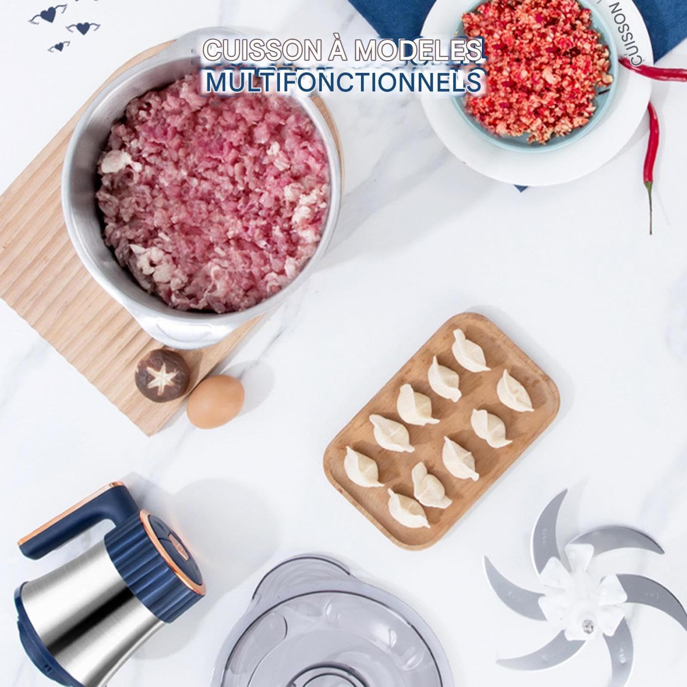 Tritacarne frullatore elettrico in acciaio inox