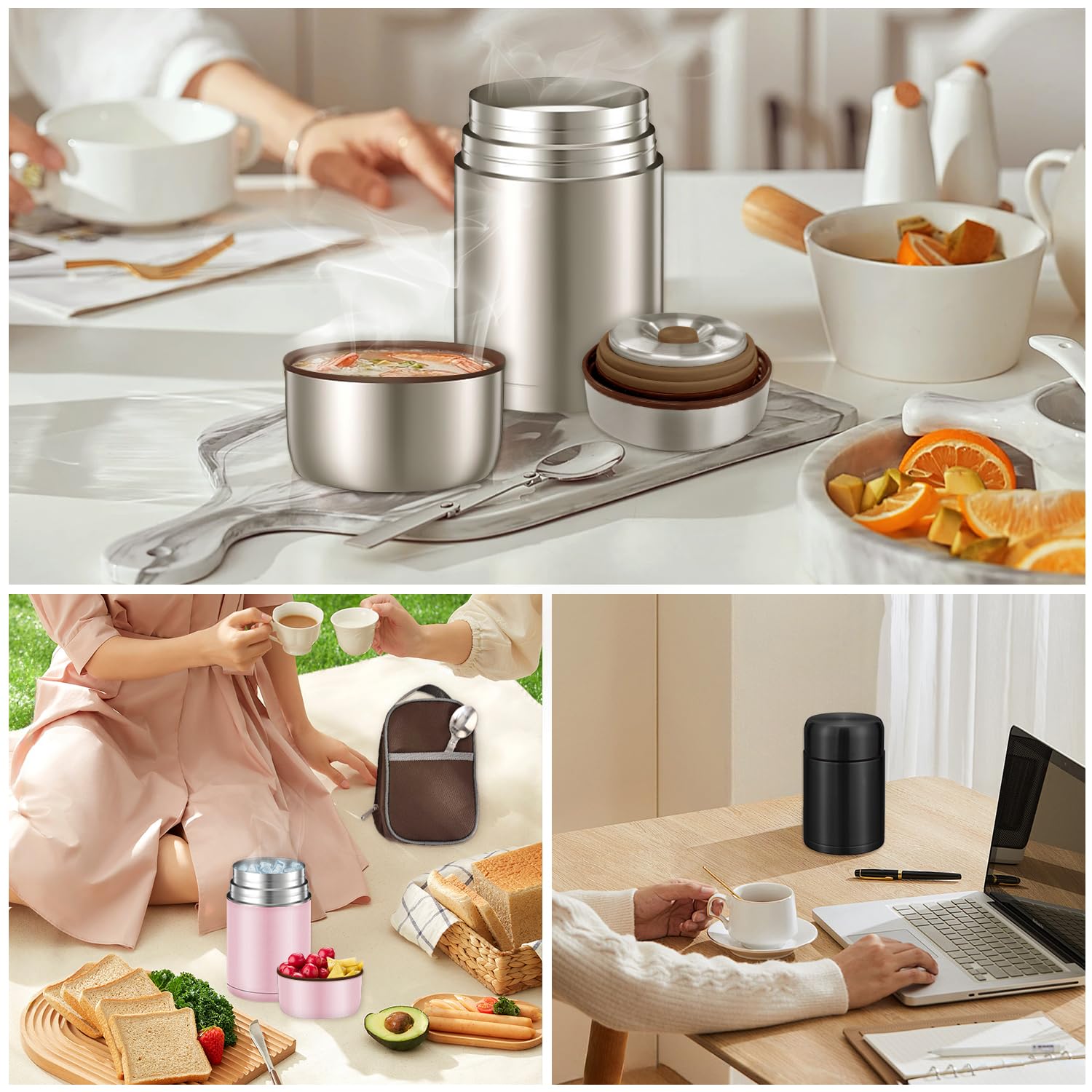 Boîte à Déjeuner Isolante En Acier Inoxydable Multicouche Pour écolier