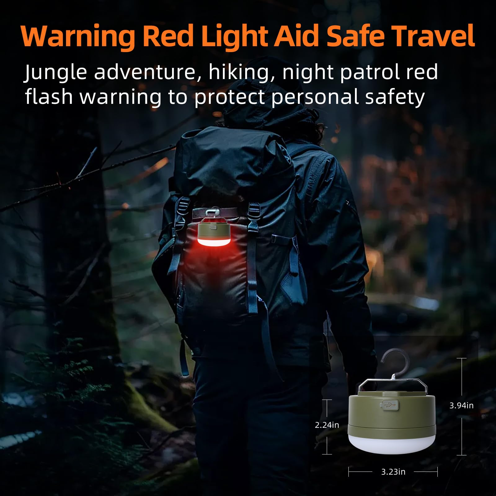 Lanterna da campeggio ricaricabile a LED da 1000 lm, impermeabile IPX5, con 4 modalità e power bank, 3000 mAh, luce esterna portatile per campeggio, escursionismo, emergenze, uso domestico