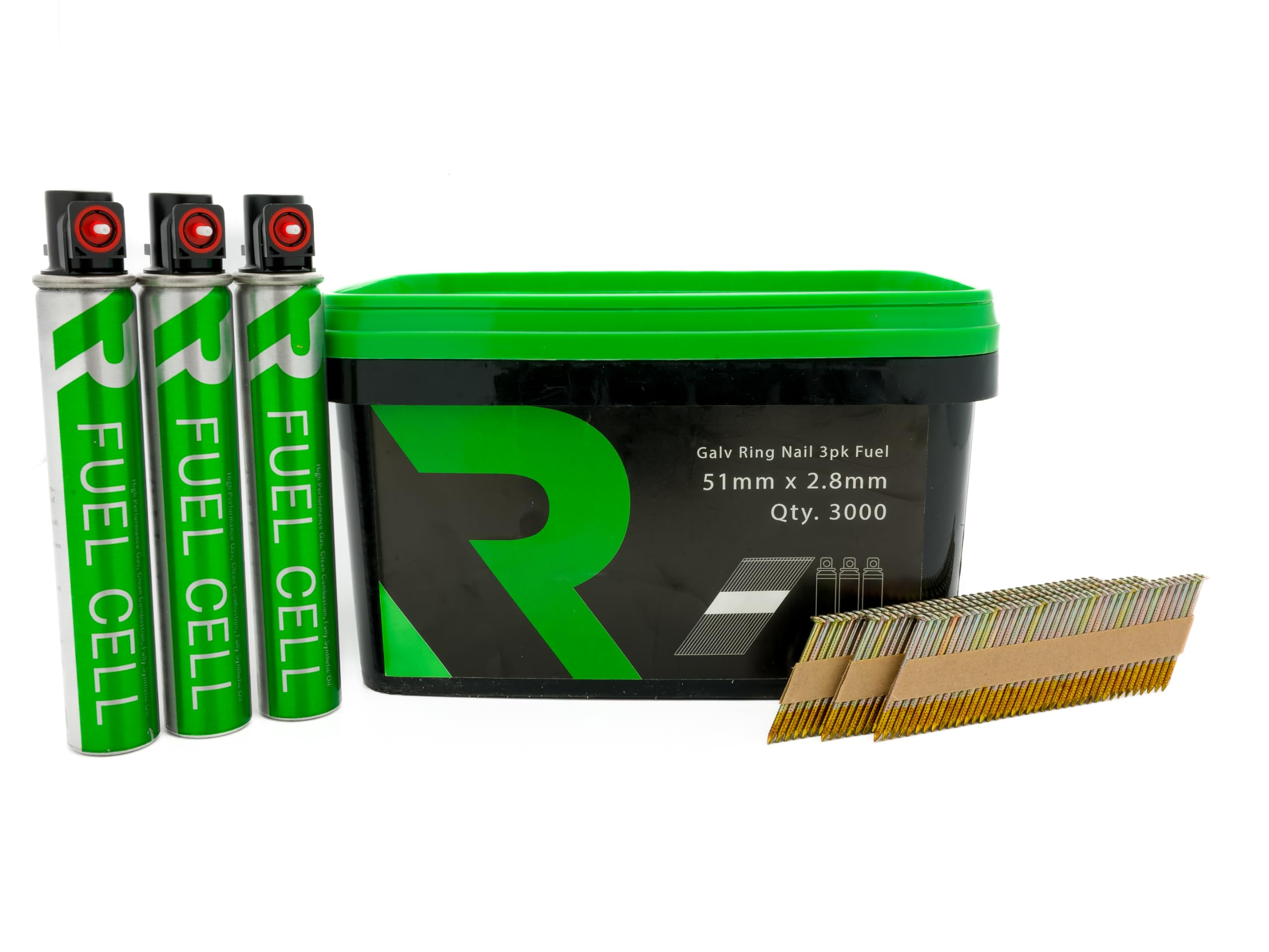 Rikä FFNR002 1st Fix Collated Nails Galv Ring 51 x 2.8mm 3000pk (3pk Fuel Cells)