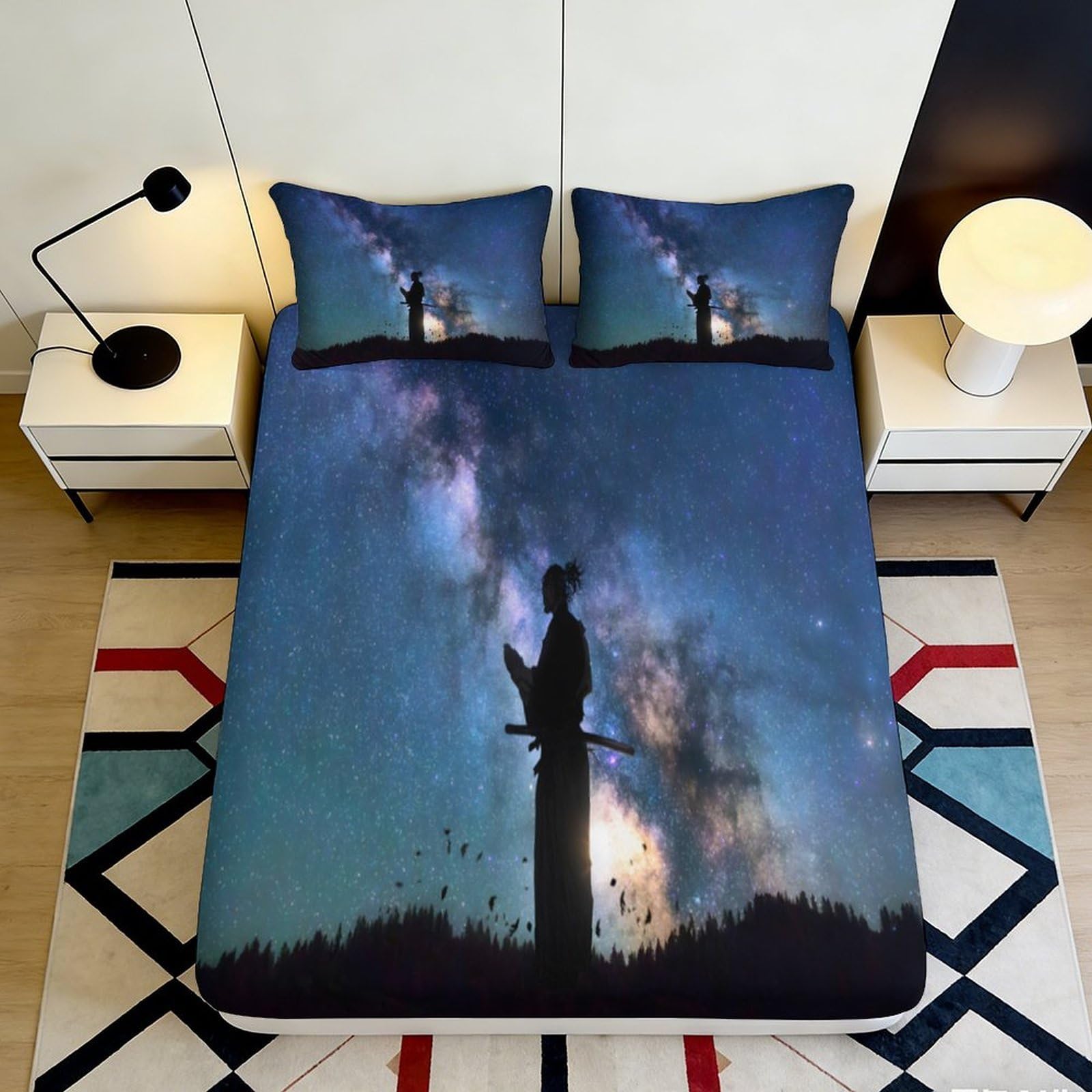 Pnayamiorkfel Style-10 3D Printed Galaxy Starry Sky Fitted Sheet Microfiber Bed Cover Cosmic Nebula Mattress Cover For Bedroom Decor 90X200x25cm