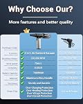 Cordless 2-in-1 Air Duster & Vacuum, Brushless Motor, Long Runtime | for Keyboard, Computer, PC, Car, Outdoor Cleaning, Compressed Air Duster Rechargeable, 3-Speed Adjustable Dust Blower