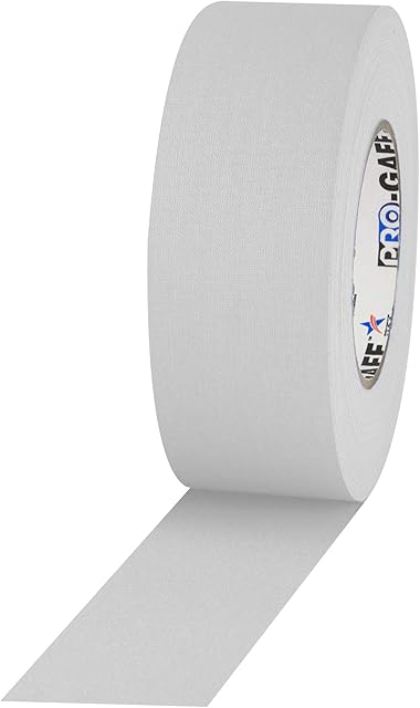 ProTapes Pro Gaff Premium Matte Cloth Gaffer's Tape With Rubber Adhesive, 11 mils Thick, 55 yds Length, 2" Width, White (Pack of 1)