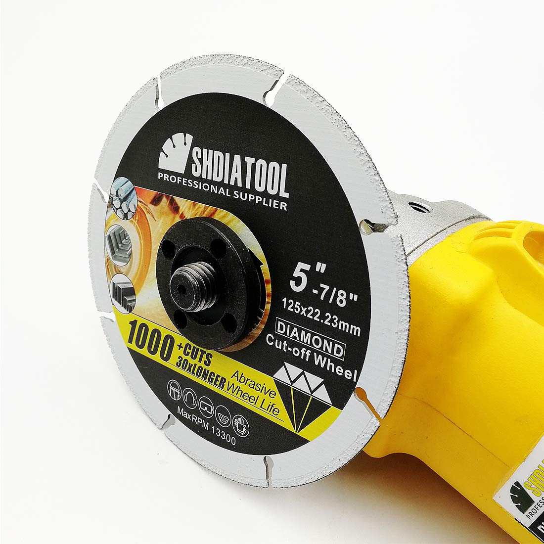 SHDIATOOL Disco da Taglio in Metallo Diamantato 5 Pezzi 125 mm per Tubo di acciaio Tondino per cemento armato Angolo di acciaio