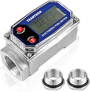 Turbine Flow Meter 3/4" inch Digital LCD Display with NPT Counter Oil Flowmeter Kerosene Diesel Fuel Flow for Measure Diesel Kerosene Gasoline