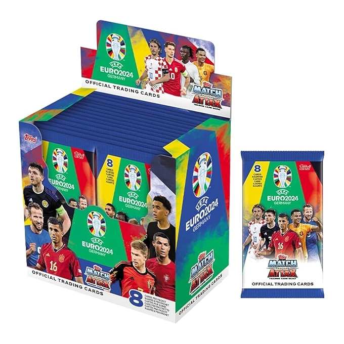 Topps Euro 2024 Match Attax Full Box with Ultra-Rare Cristiano Ronaldo Card