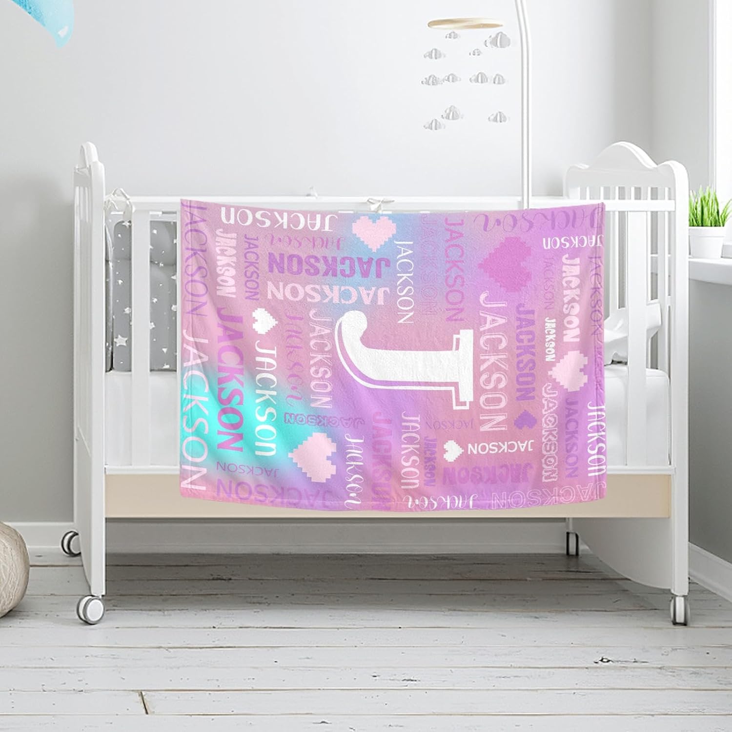 Personalized Name Blanket for Kids Adults,Custom Blanket with Name, Customized Baby Blanket for Girls Boys,Soft Name Blanket for Birthday Christmas Day