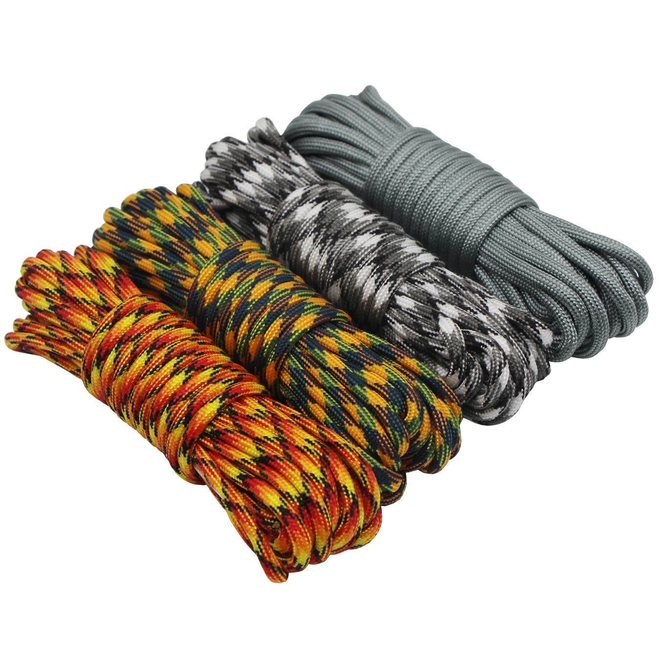 4 Paracordes 4mm 7 Brins - 19ft/6m Corde Nylon Multicolore Pour Camping Survie Et Artisanat