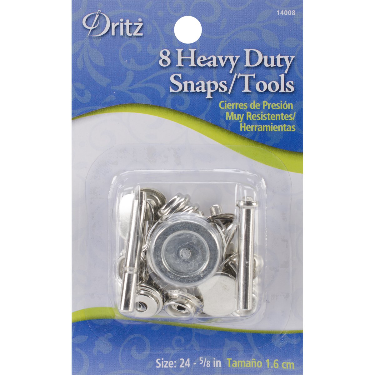 Dritz Heavy Duty Snap Kit 5/8" 8/Pkg-Nickel