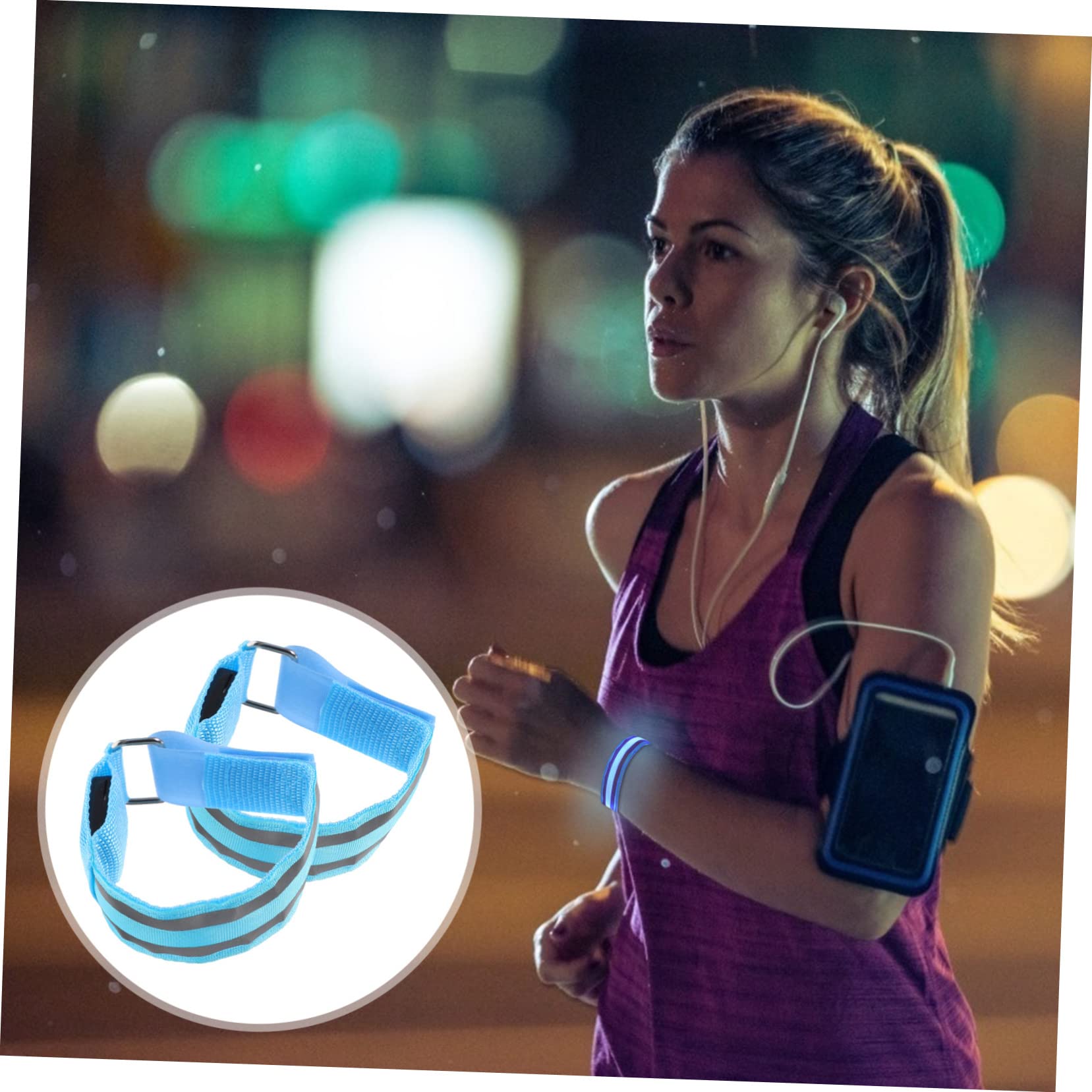 BESPORTBLE Bracelets Lumineux pour Feux De Circulation À LED 2 Pièces Brassard pour Course Nocturne Rechargeable avec Électronique LED