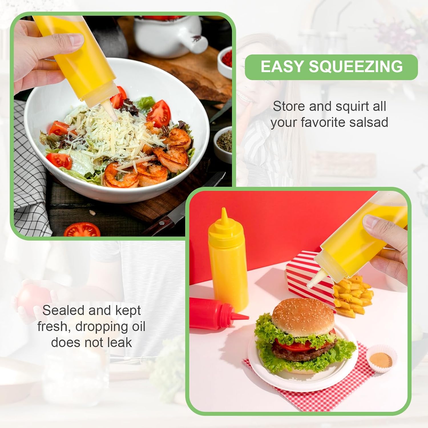 20 Pcs 8 OZ Squeeze Bottles, Condiment Squeeze Bottle, Plastic Squeeze Condiment Bottles with Red Tip, Sauce Bottle with Small Pointed Nozzle Leakproof Refillable Condiment Container