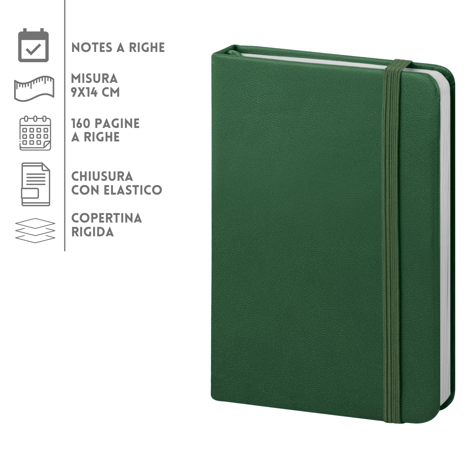 Notes Personalizzati con Logo Aziendale 9x14cm 160 Pagine a Righe - Gadget Promozionale Esclusivo per Aziende ed Eventi PB621 (20)