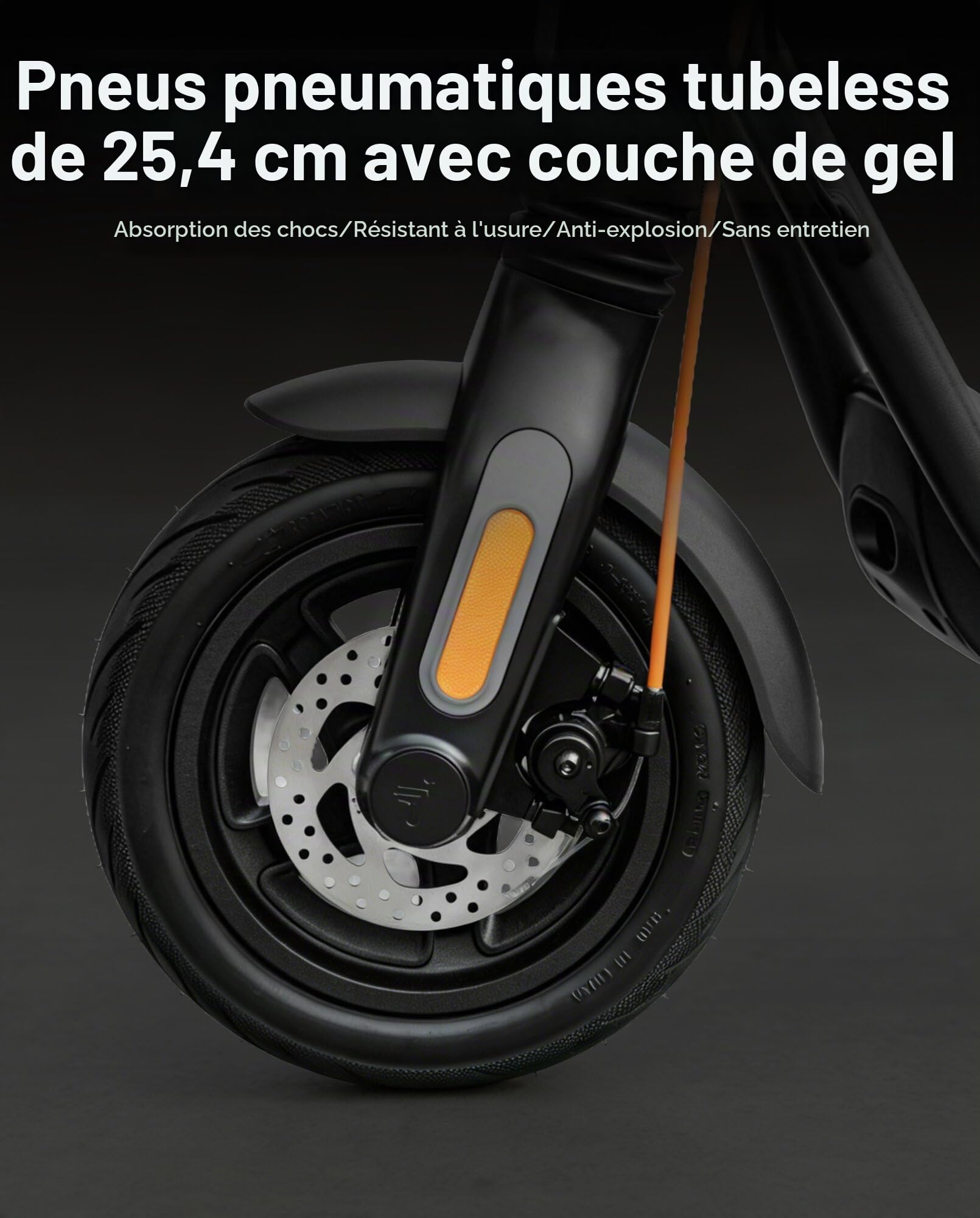 Pneu Jelly Tubeless 60/70-6.5 Compatible avec Segway Ninebot F2 Série | F2 Pro / F2Plus / F20D / F30D / F40D , 10 Pouce Caoutchouc Vide Antidérapant Pneu Extérieur Accessoires Originaux
