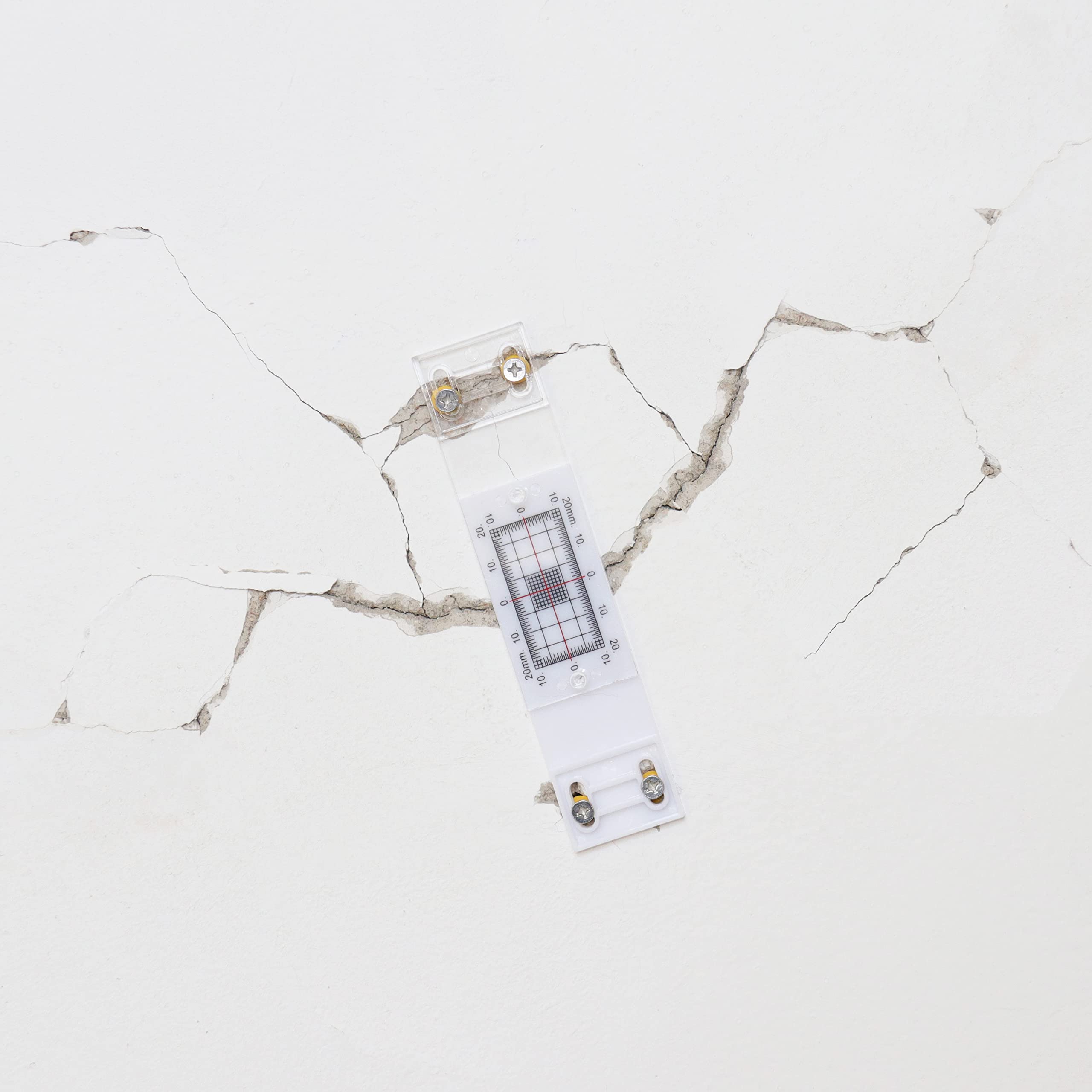 Tell-Tale Crack Monitor, Crack Monitor with Updated 2 pre-set pegs|Crack Measure and Record Instrument for Monitoring Wall Deformation and Crack