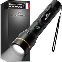 LICHTMEISTER® Lampe torche led ultra puissante (1000 lumens, batterie 4000 mAh) - Lampe torche LED rechargeable - Lampe de poche - lampe led rechargeable