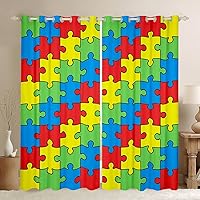 Vista 8 de Feelyou Cortinas educativas para niños, para dormitorio, colección ABC, números y formas, aprendizaje con aislamiento térmico, cortinas de ventana