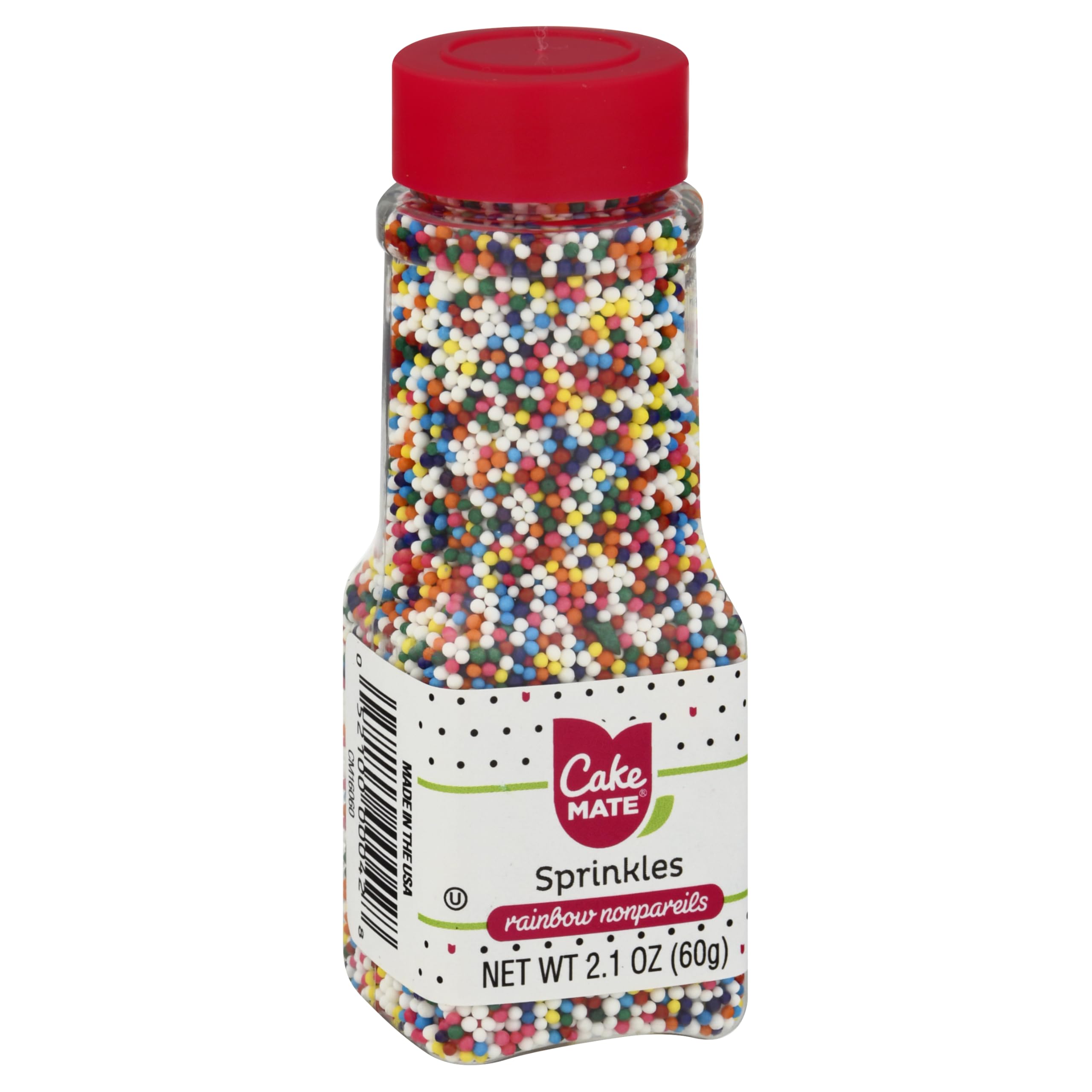 Cake MateNonpareils Sprinkles – Edible Colorful Nonpareils Sprinkles for Cupcakes, Cakes, Cookies & Desserts – Perfect for Cake Decorating, Birthday Parties, and Holiday Treats (2.1 oz.)