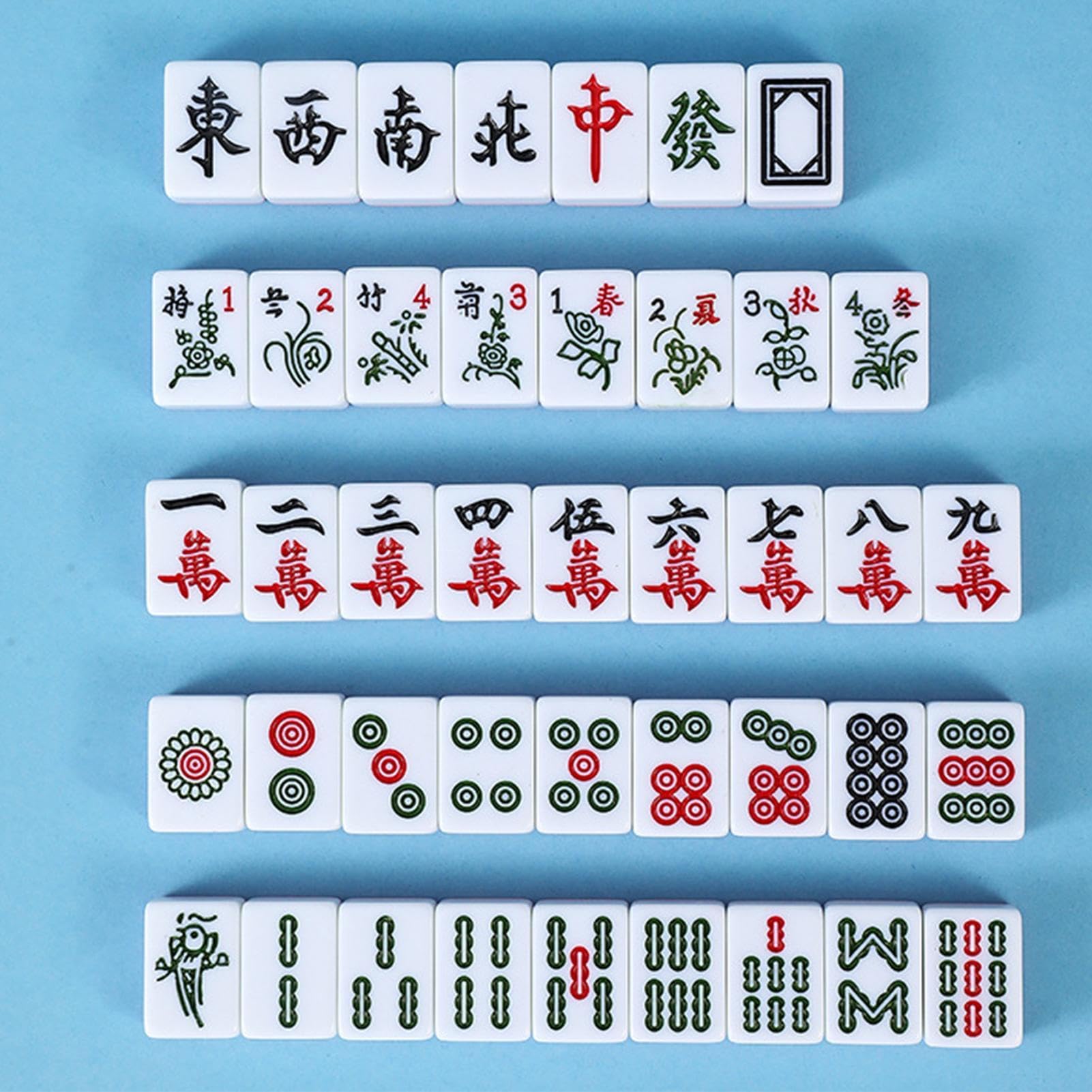Générique Mahjong Tile, zestaw do gier stołowych, kompaktowy rozmiar płytek | Kompletny pakiet akcesoriów z kośćmi i linijką, świetny na spotkania rodzinne, zabawę i weekendową rozrywkę