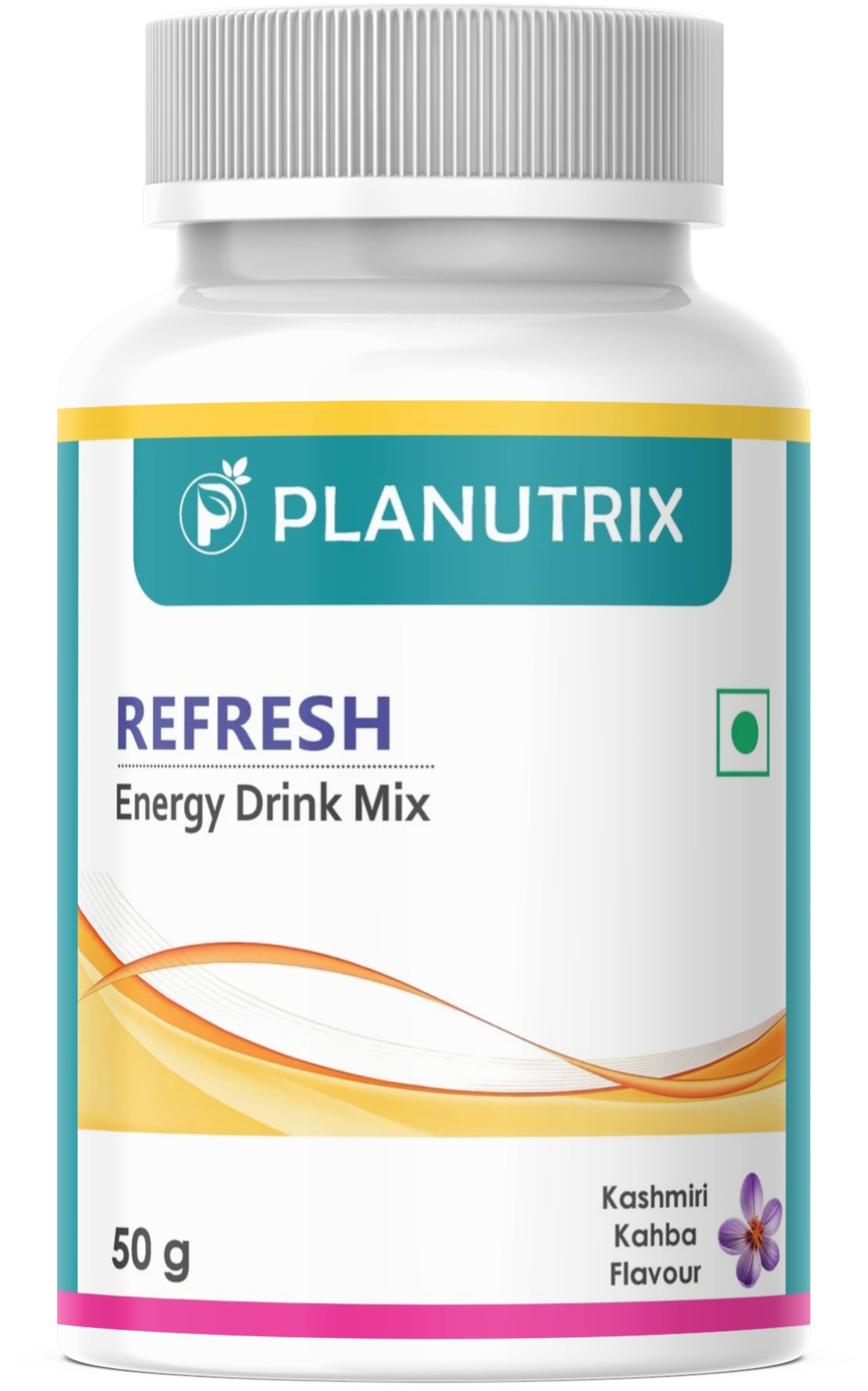 Planutrix Refresh Energy Drink Mix, Kashmiri Kahba Flavour, 50g, High Caffeine 40mg per Serving, Green Tea Extract-image-33