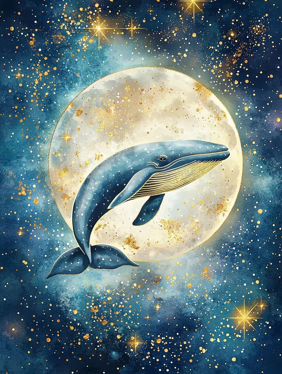 Dipingere con i Numeri Adulti Delfino al chiaro di luna, 80x100cm s-1105
