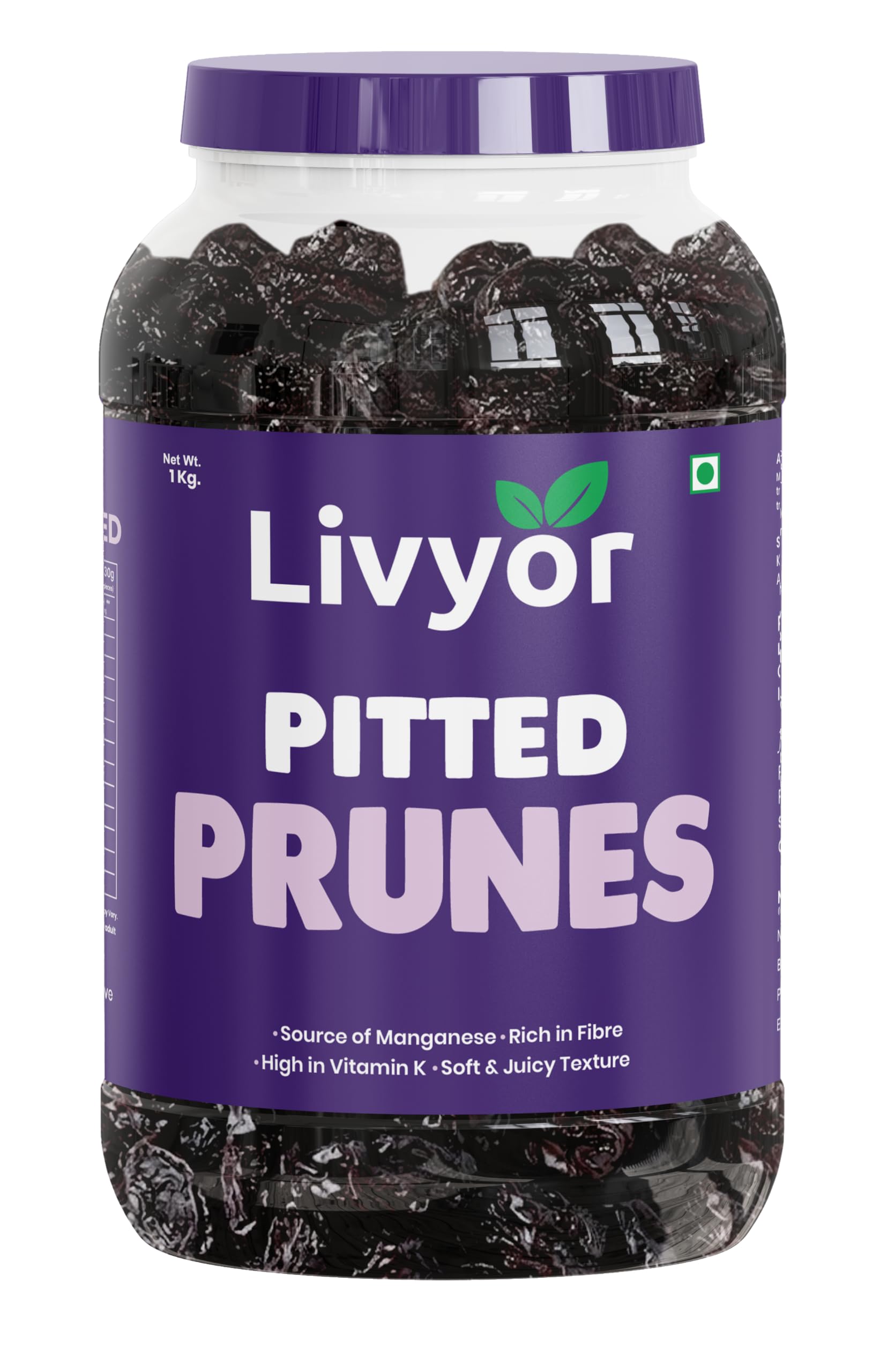 Livyor Premium Pitted Prunes for eating - 1kg | Healthy Snack | Seedless | Dried Plums | Source of Fibre | High in Vitamins | Rich in Pottasium | Pack of 1-image-42