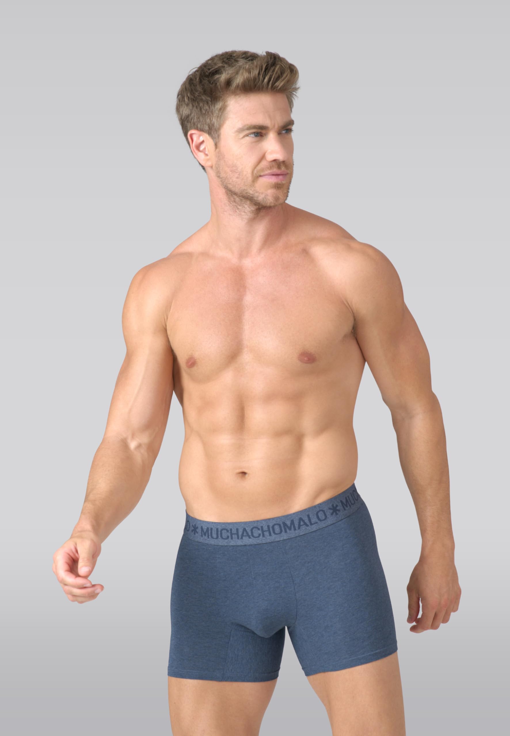 Muchachomalo Calzoncillos para Hombre, Ropa Interior Lisa de Algodón para Hombre, Pack de 3 Unidades, Bóxers Lisos de Corte Clásico con Cintura Elástica