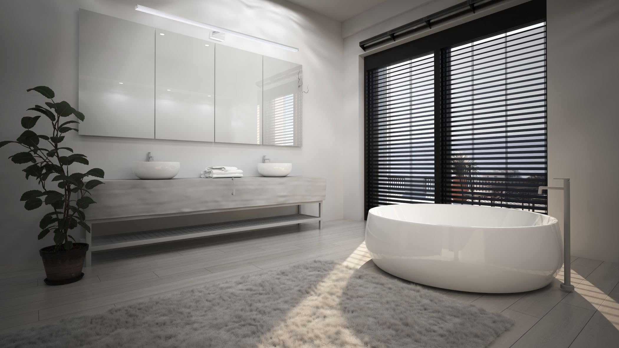 SEBSON® Lampara Espejo Baño LED 90cm, Luz Espejo Montaje en Pared, 15W, 1300lm Blanca Neutra 4000K, IP44-900x109x40mm