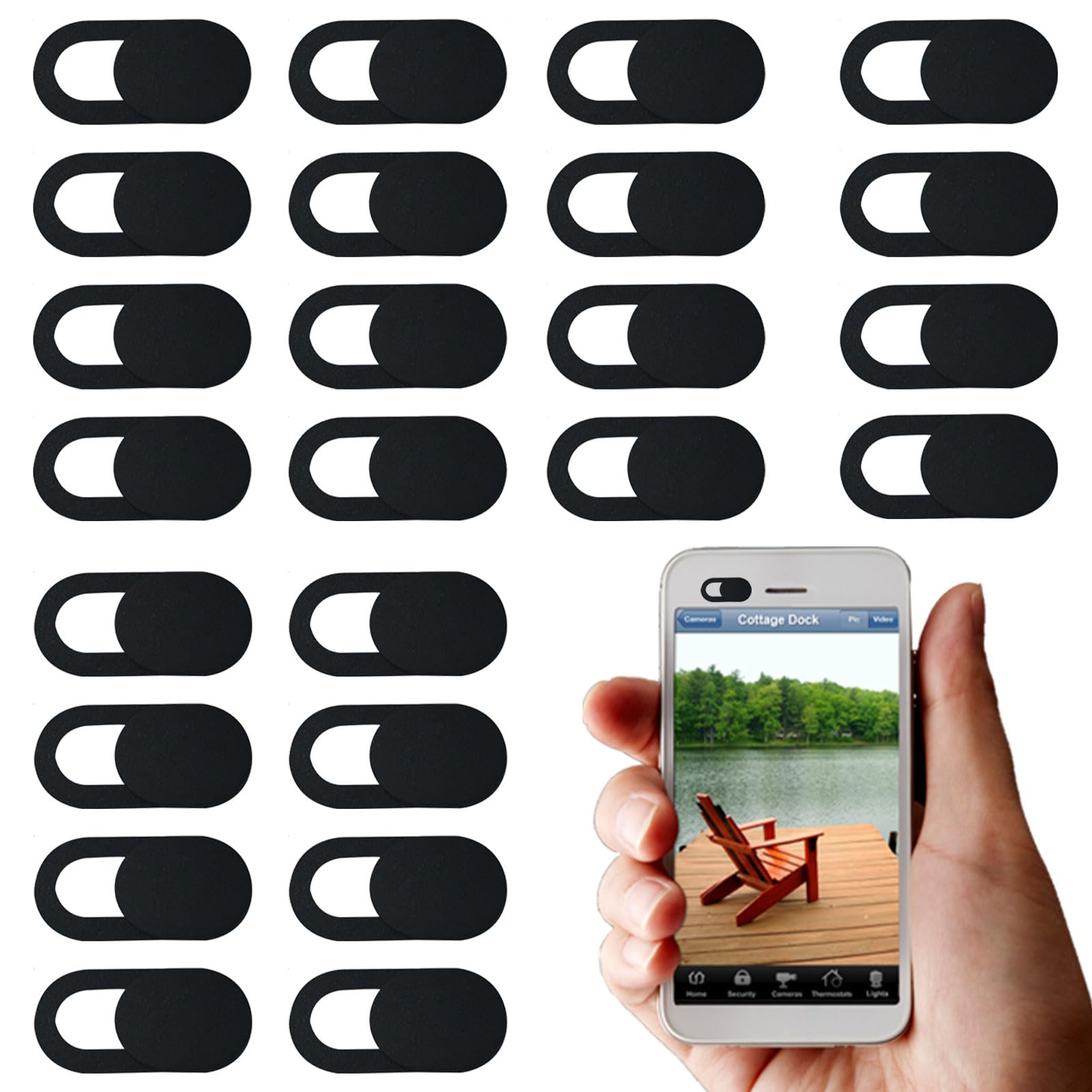 [24 Pezzi]Webcam Cover,Copri Webcam,Copri Webcam Pc Portatile, Copri Webcam Slider Copertura Webcam Ultra Sottile Camera Cover Per Laptop, Pc, Computer Portatile, Phone, Tablet, Smartphones, Noteboook