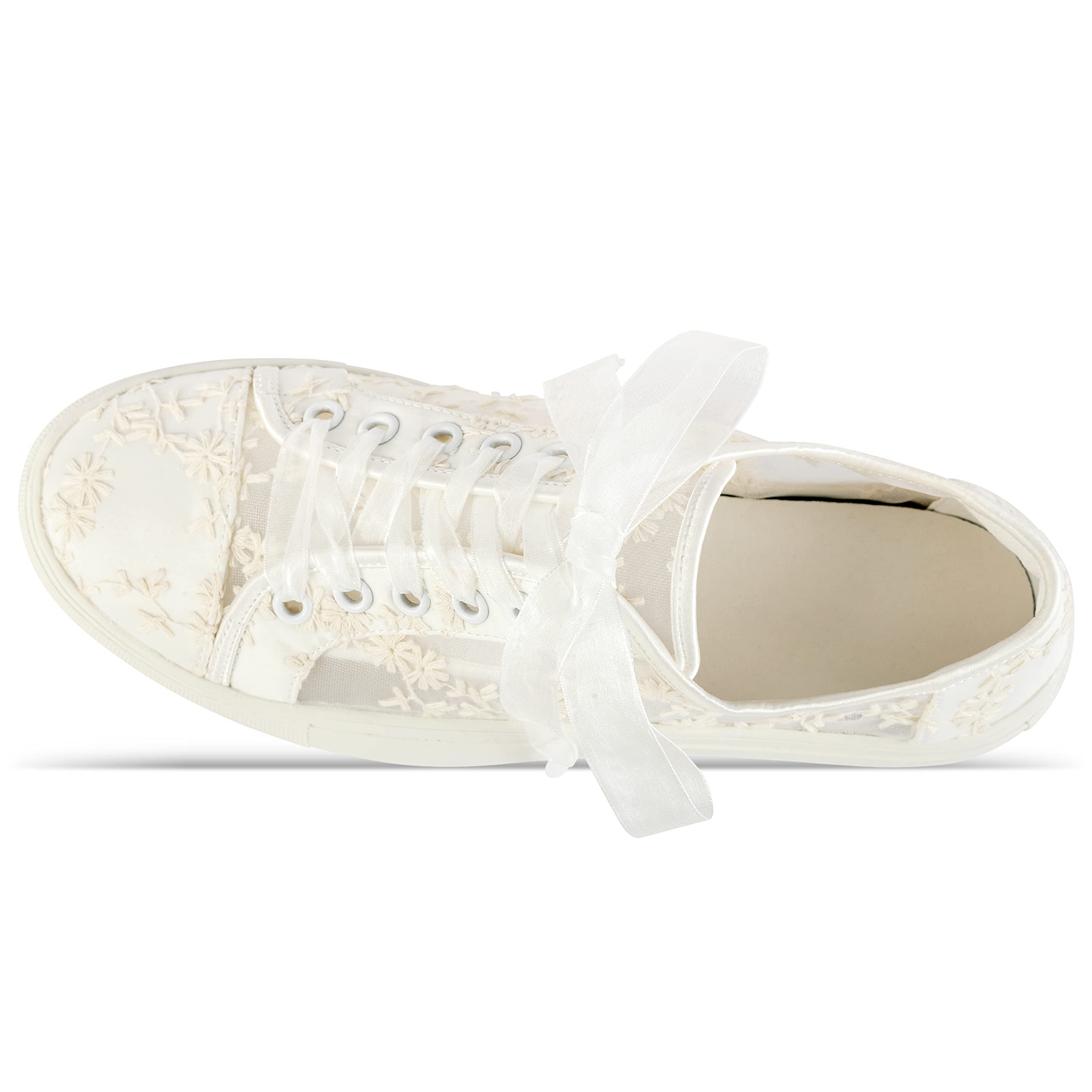 JIAJIA 8835 Zapatos de Boda Zapatillas de Novia Planas Tenis de Novia Zapatillas de Encaje - Personalización Disponible
