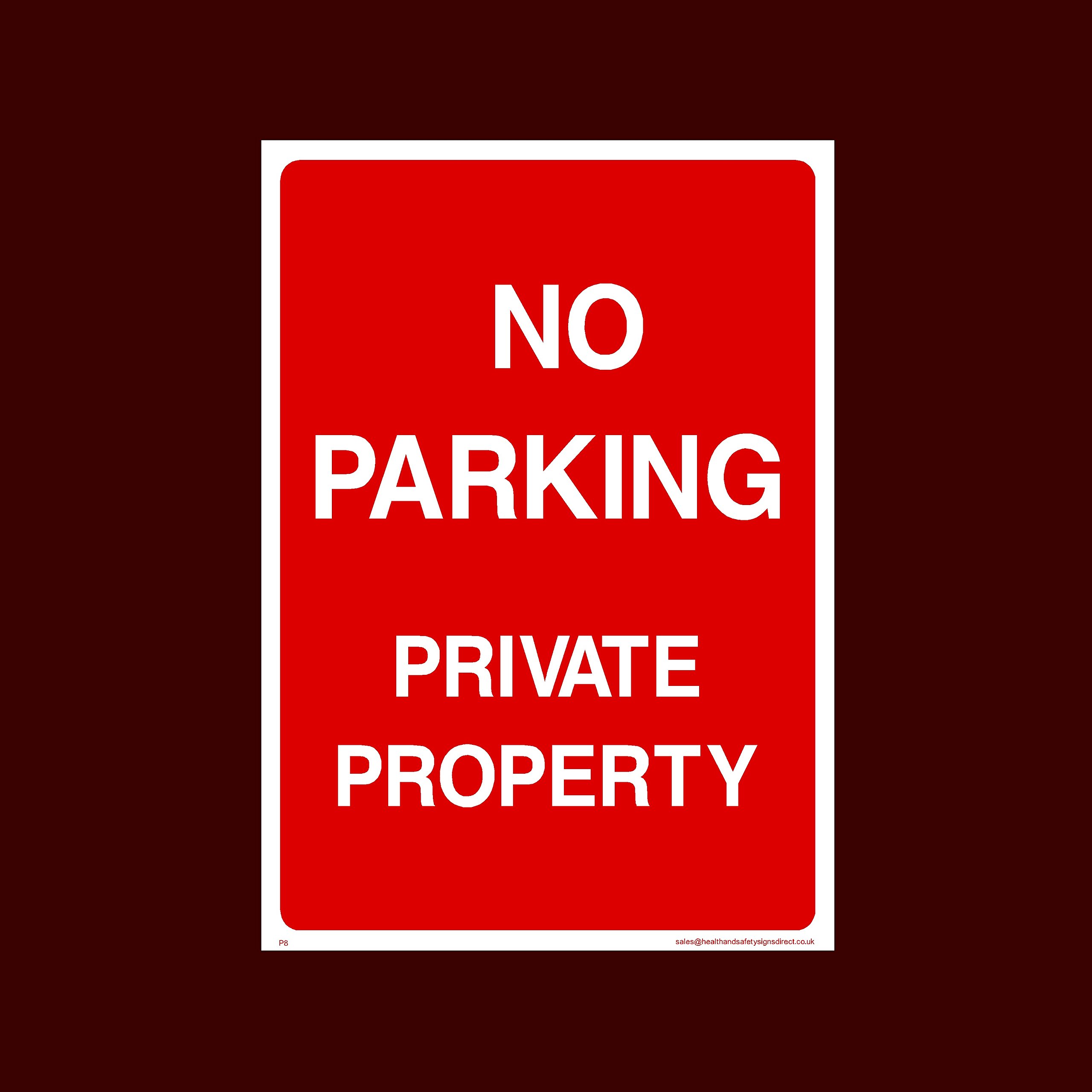 Ussp&S No Parking Private Property Sticker/Self Adhesive Sign (P8) - No Parking, Private Property, Visitor, Customer, Car Park, Reserved