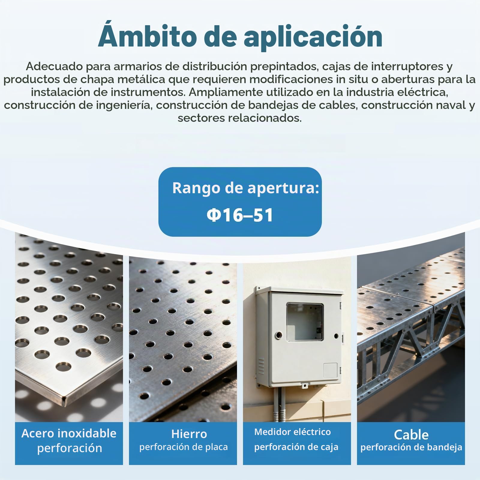 MXBAOHENG 9 T Perforadora hidráulica de metal con 6 troqueles de 16/20/26/32/39/51 mm perforadora hidráulica para acero inoxidable ≤ 1,6 mm; chapa de hierro ≤ 3,2 mm