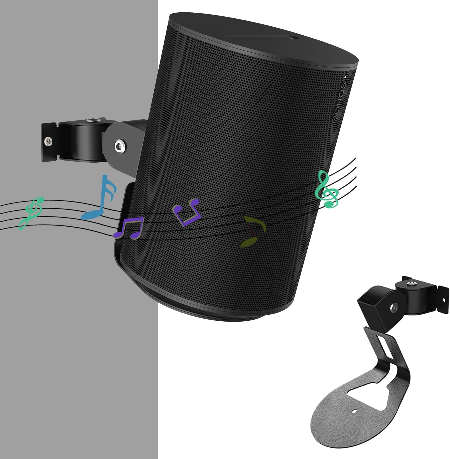 Wall Mount for Sonos Era 100, Adjustable Metal Mounting Bracket for Sonos Era 100 Wireless Speaker, Wall Stand Holder (1 Pack)