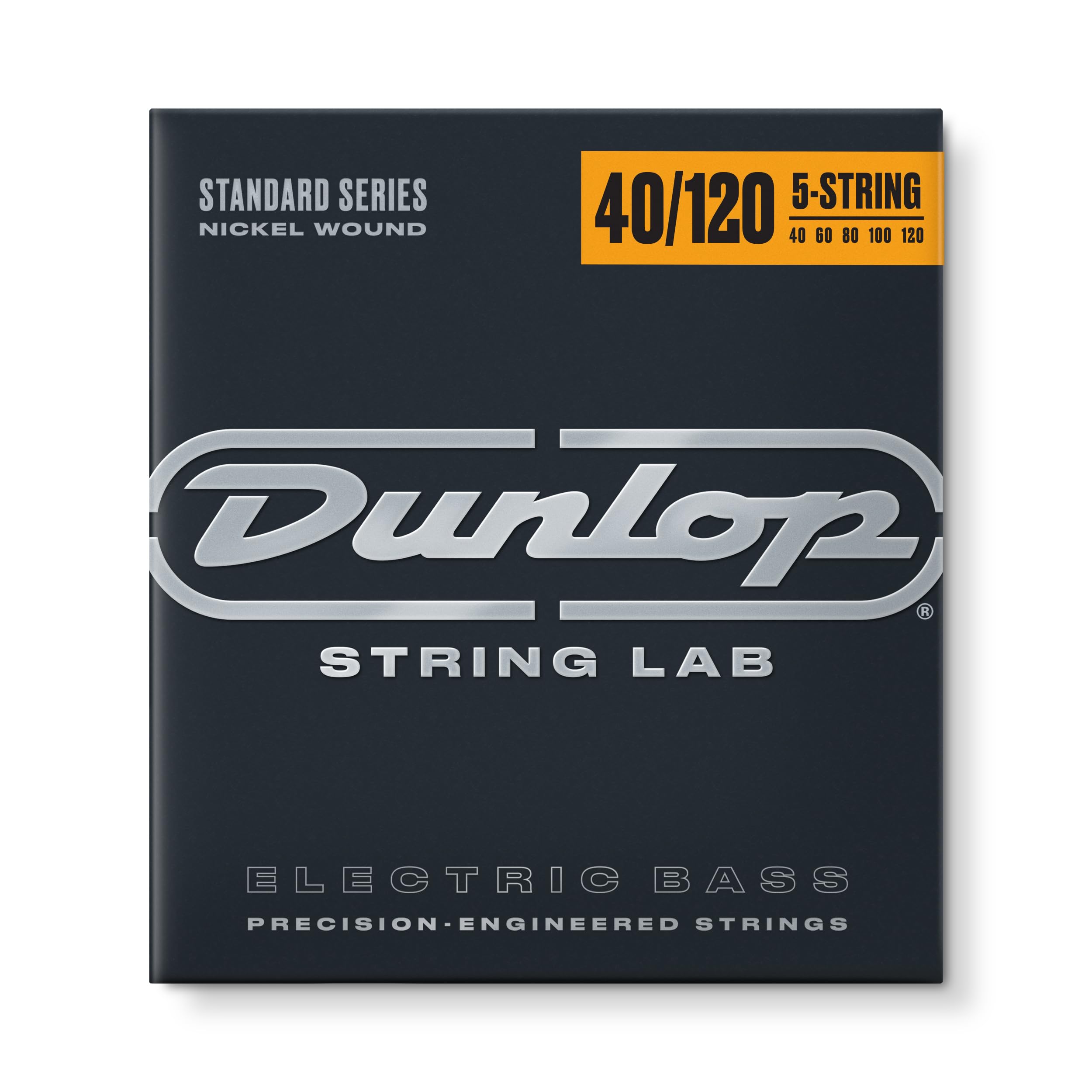 Dunlop DBN40120 Nickel Light 5 String 40-120 Stainless Steel Bass Guitar Strings