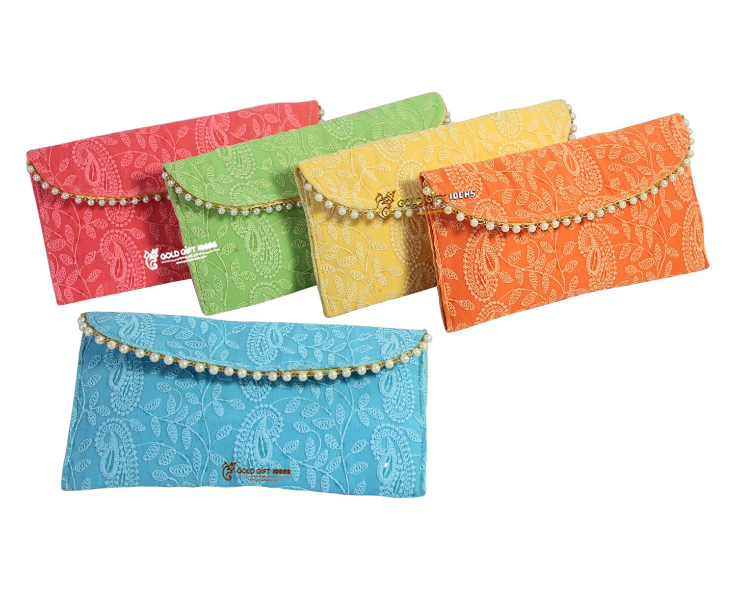 GoldGiftIdeas Lucknowi Chikankari Embellished Purse for Gifting, Potli Purse for Party, Return Gifts for Women, Shagun Potli Pouches for Girls (Set of 5) (B09BRBVPFK) Amazon Price History, Amazon Price Tracker