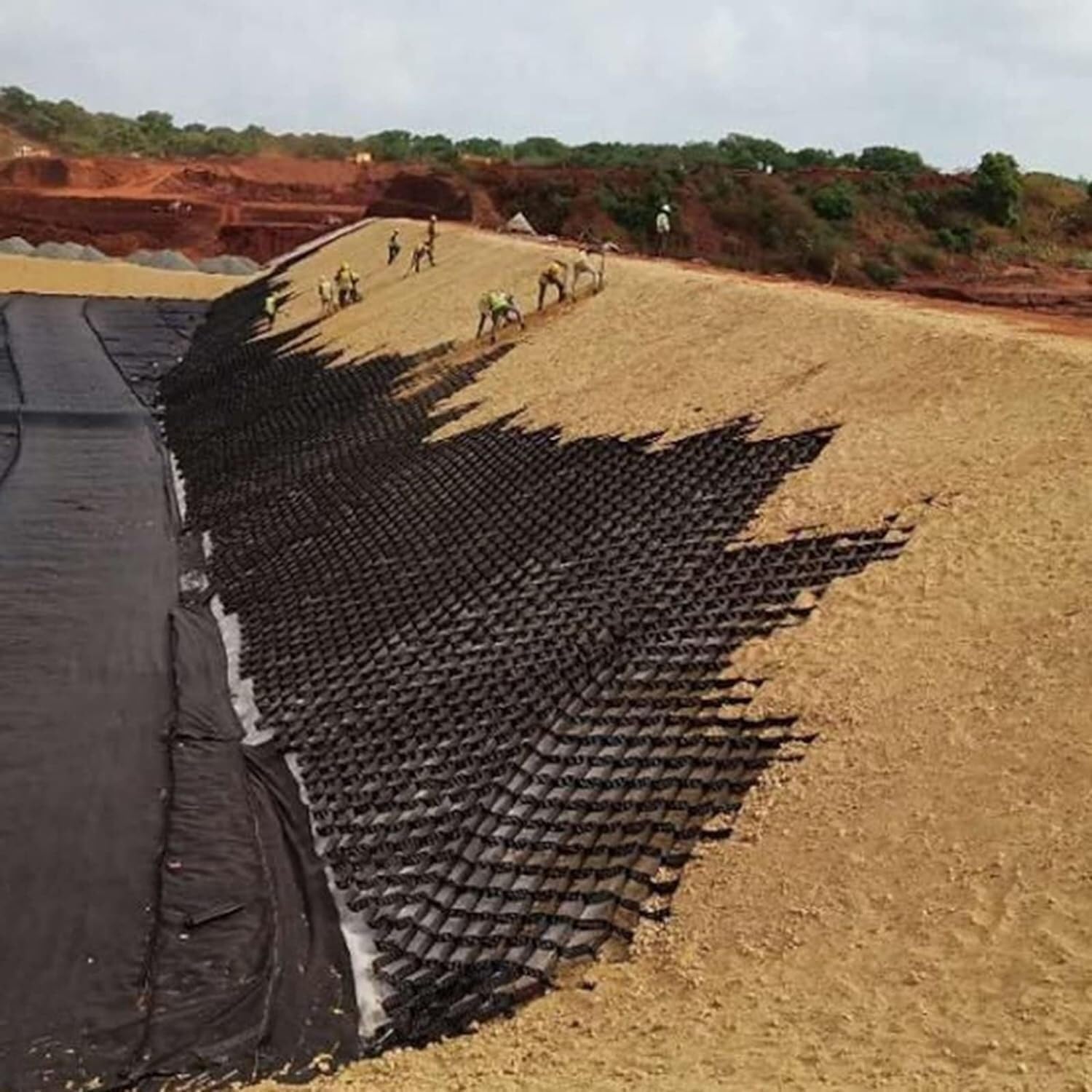Stabilisateur de pente et allée carrossable grille de sol 5x8m