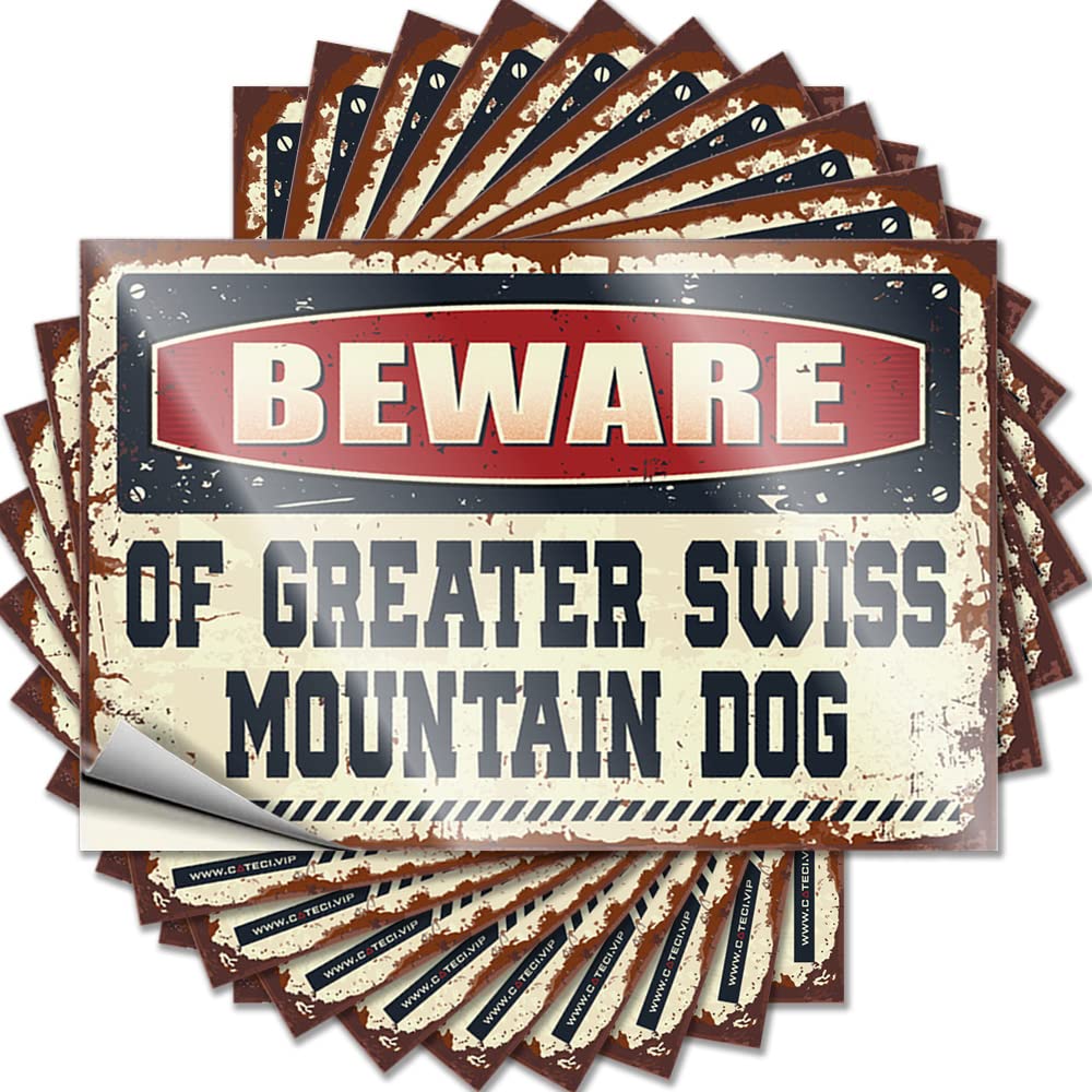 Sticker Sweet Grunge Room Decor Aesthetic Cover Beware of Greater Swiss Mountain Dog - No Residue Decals for Humor(8X12CM)
