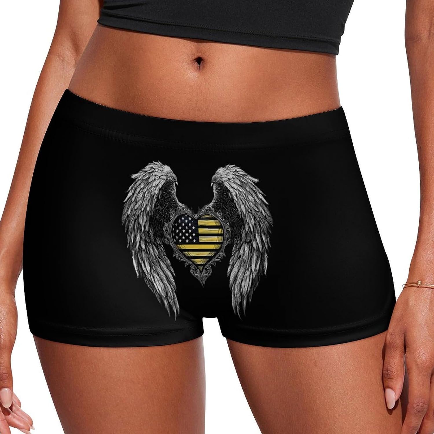 911 Dispatcher Heart With Wings Funny Women's Boxer Briefs Breathable Underpants Trunks Stretch Underwear