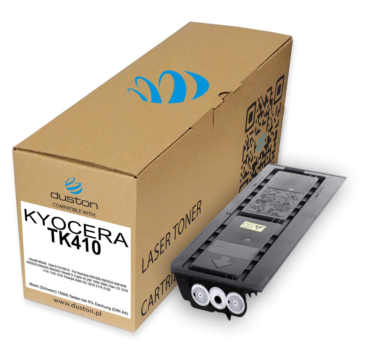 duston 2x TK410, TK-410 Toner nero compatibile con Kyocera KM1620 KM1635 KM1650 KM2020 KM2035 KM2050